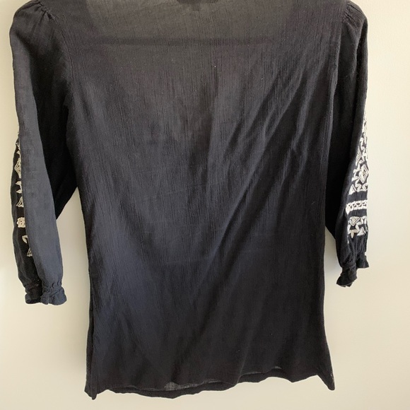 Free people style blouse embroidery boho anthropologie small xs - Picture 4 of 5